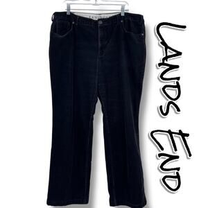 Lands End Plus Size Dark Wash Corduroy Bootcut Pants Stretch Mid Rise Womens 18W